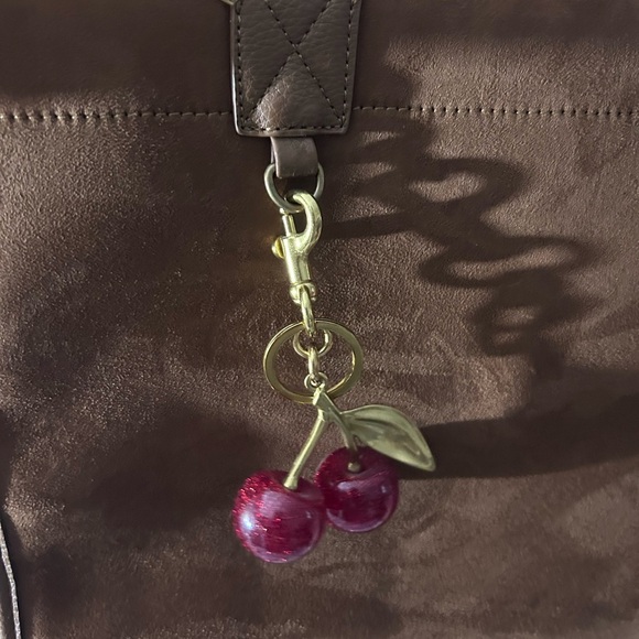 Project E Vegan Leather Shoulder Bag With Cross Body Strap and Cherries - Picture 3 of 6